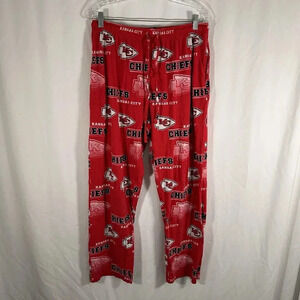Chiefs Sleep Pants Men's Medium Red Arrowhead Drawstring Pull On Pockets